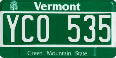 VT license plate YCO535