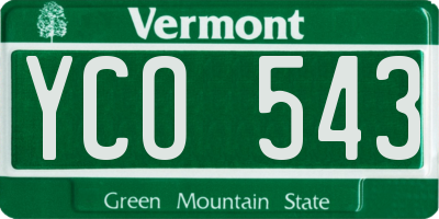 VT license plate YCO543