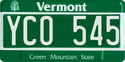 VT license plate YCO545