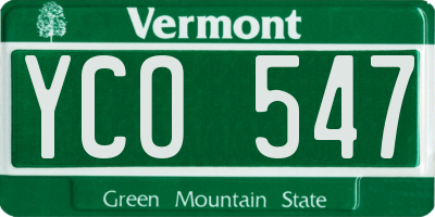 VT license plate YCO547