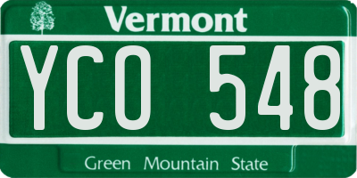 VT license plate YCO548