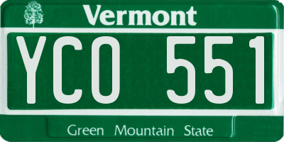 VT license plate YCO551