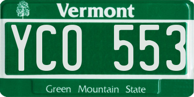 VT license plate YCO553