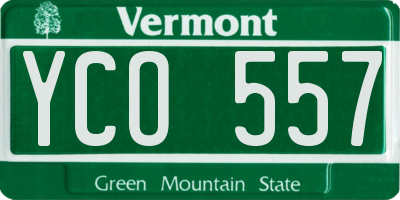 VT license plate YCO557