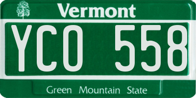 VT license plate YCO558