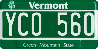 VT license plate YCO560
