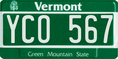 VT license plate YCO567