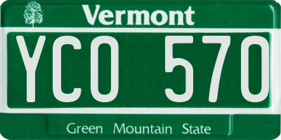 VT license plate YCO570