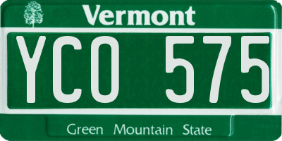 VT license plate YCO575