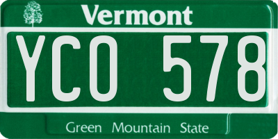 VT license plate YCO578