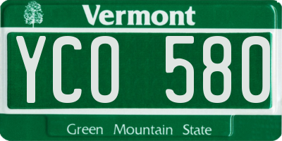 VT license plate YCO580