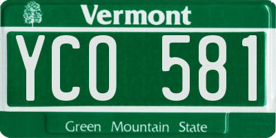 VT license plate YCO581