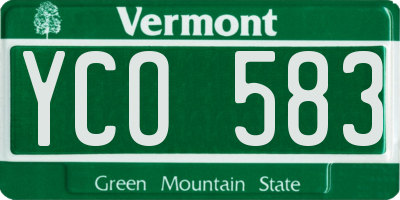VT license plate YCO583