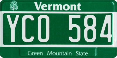 VT license plate YCO584