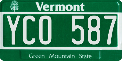 VT license plate YCO587