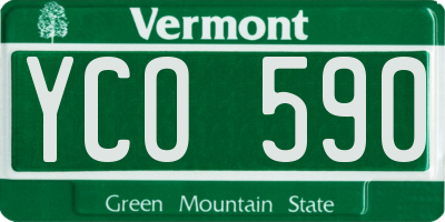 VT license plate YCO590