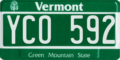 VT license plate YCO592