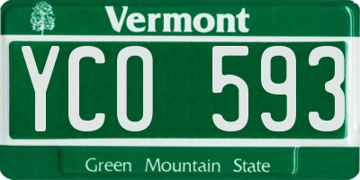 VT license plate YCO593