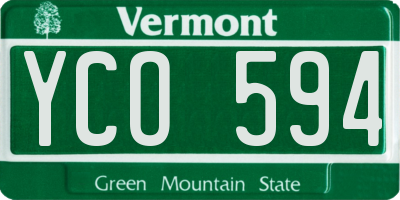 VT license plate YCO594