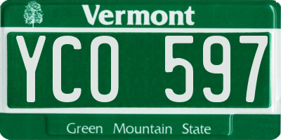 VT license plate YCO597