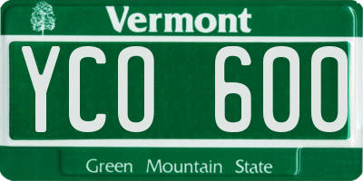 VT license plate YCO600