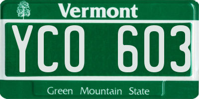 VT license plate YCO603