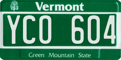 VT license plate YCO604