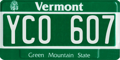 VT license plate YCO607