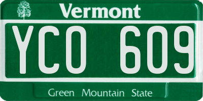 VT license plate YCO609
