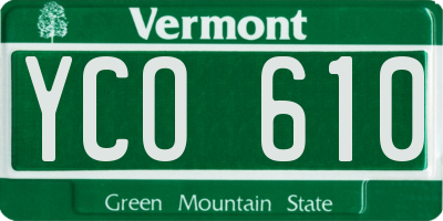 VT license plate YCO610