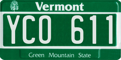 VT license plate YCO611