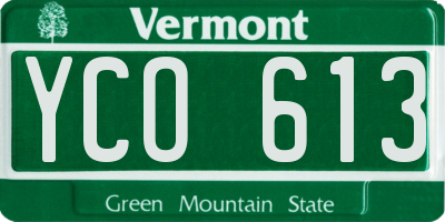 VT license plate YCO613