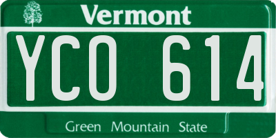 VT license plate YCO614