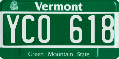 VT license plate YCO618