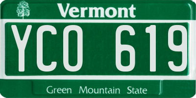 VT license plate YCO619