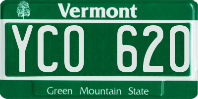 VT license plate YCO620