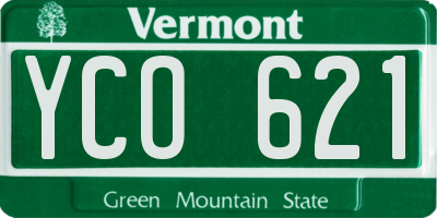 VT license plate YCO621