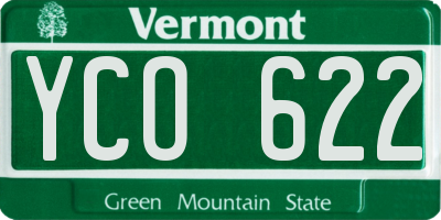 VT license plate YCO622