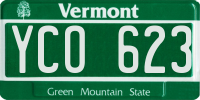 VT license plate YCO623