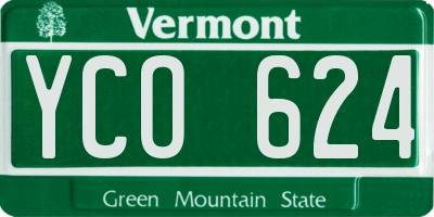 VT license plate YCO624