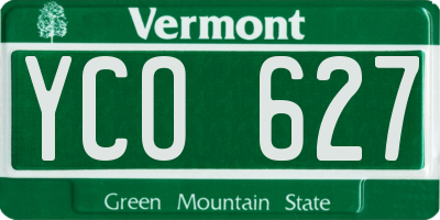 VT license plate YCO627