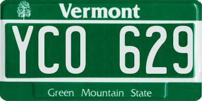 VT license plate YCO629
