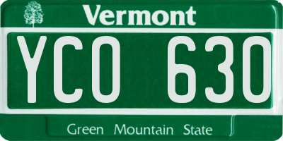 VT license plate YCO630