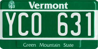 VT license plate YCO631