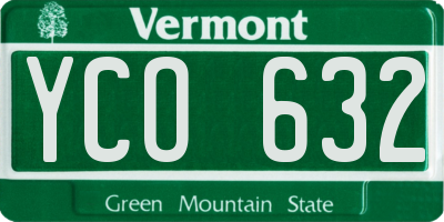 VT license plate YCO632
