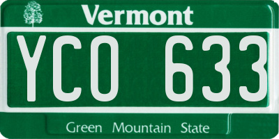 VT license plate YCO633