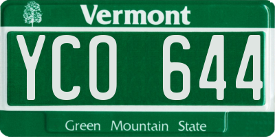 VT license plate YCO644