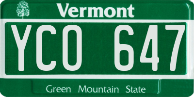 VT license plate YCO647