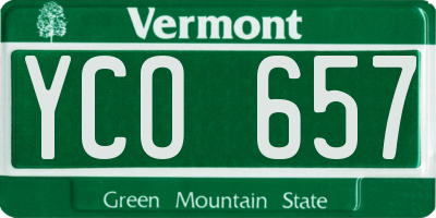 VT license plate YCO657