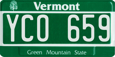 VT license plate YCO659